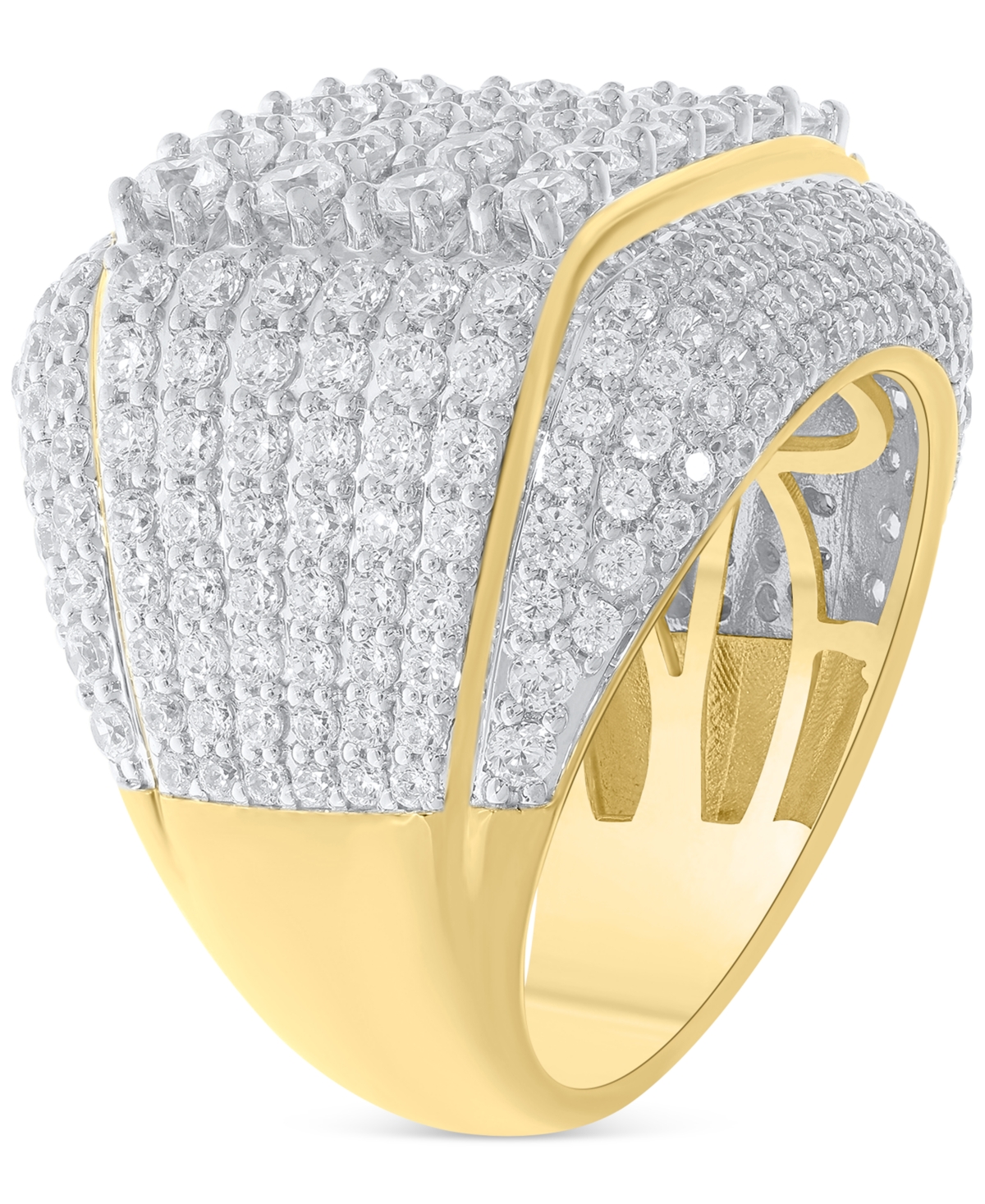 Men's Diamond Multirow Cluster Ring (6 ct. t.w.) in 10k Gold
