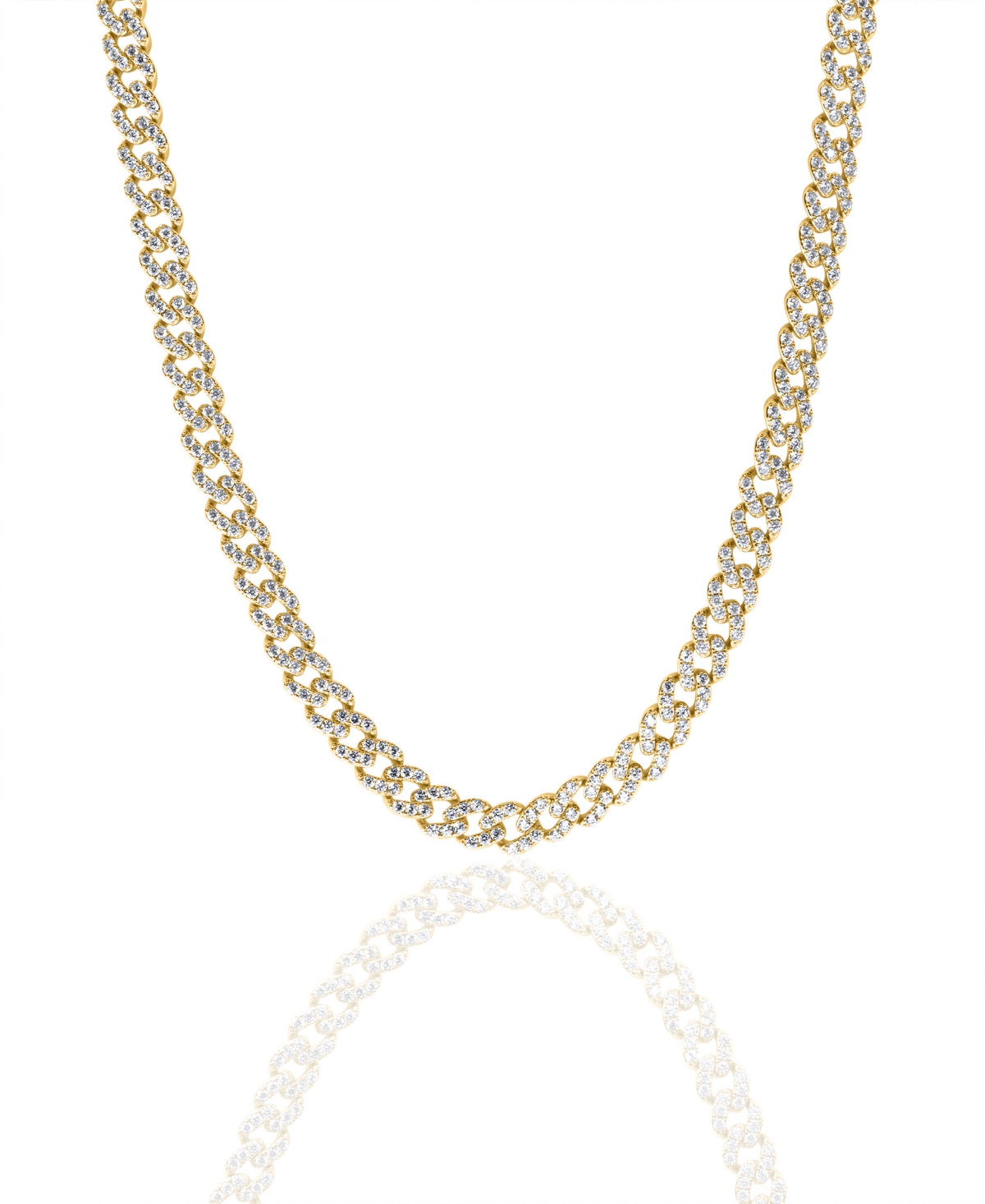 Frosty Link Collection 9mm Necklace in 18K Gold- Plated Brass, 16" - Gold