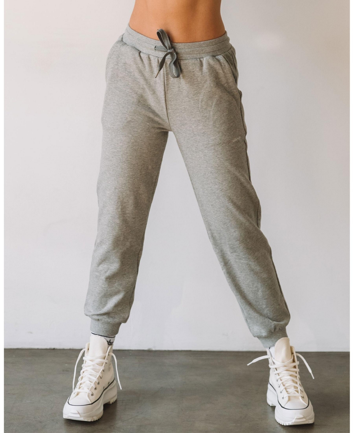 Women's Rebody Lifestyle French Terry Sweatpants for Women - Heather grey/white