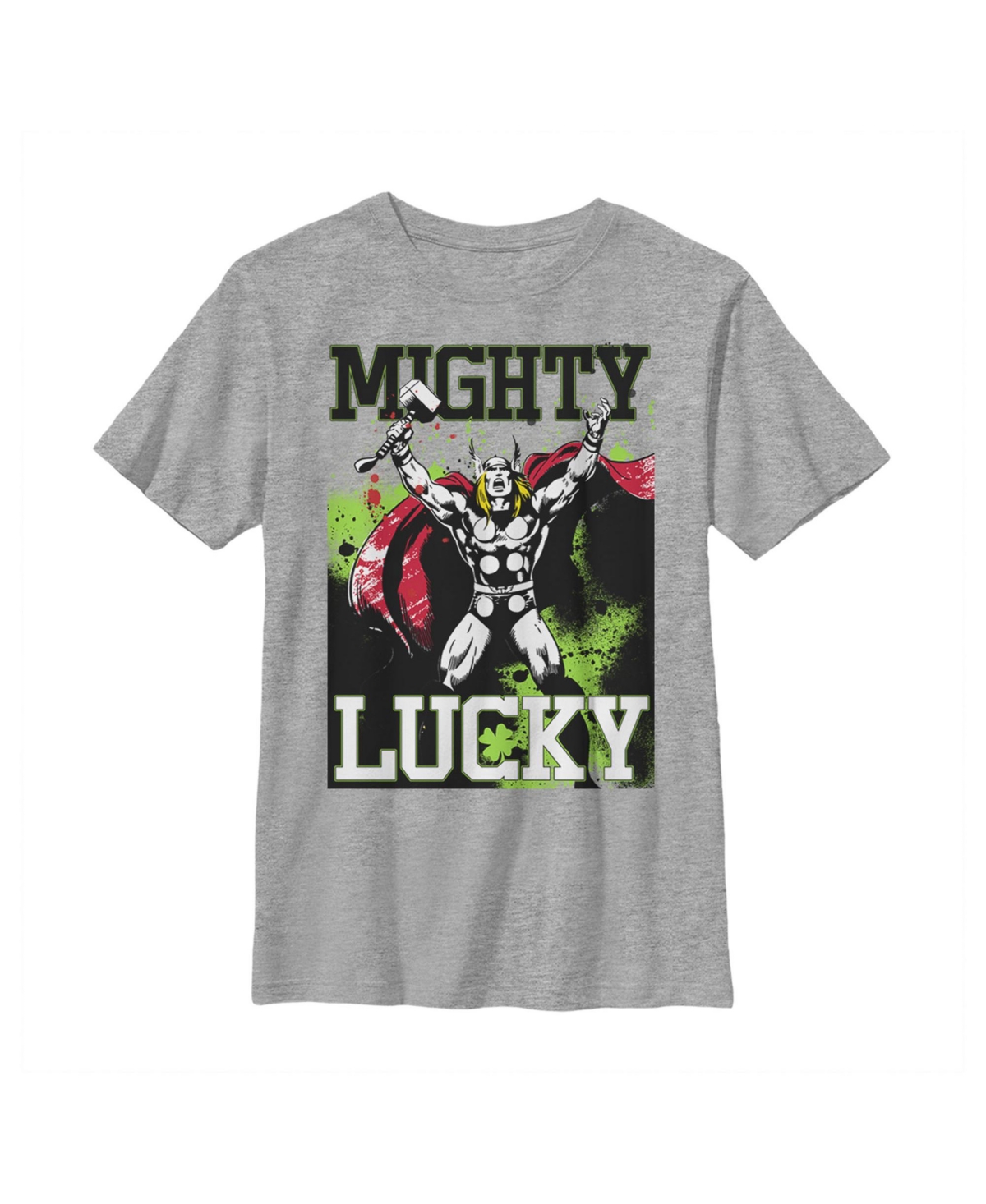 Marvel Kids' Boy's  St. Patrick's Day Mighty Lucky Thor Child T-shirt In Athletic Heather
