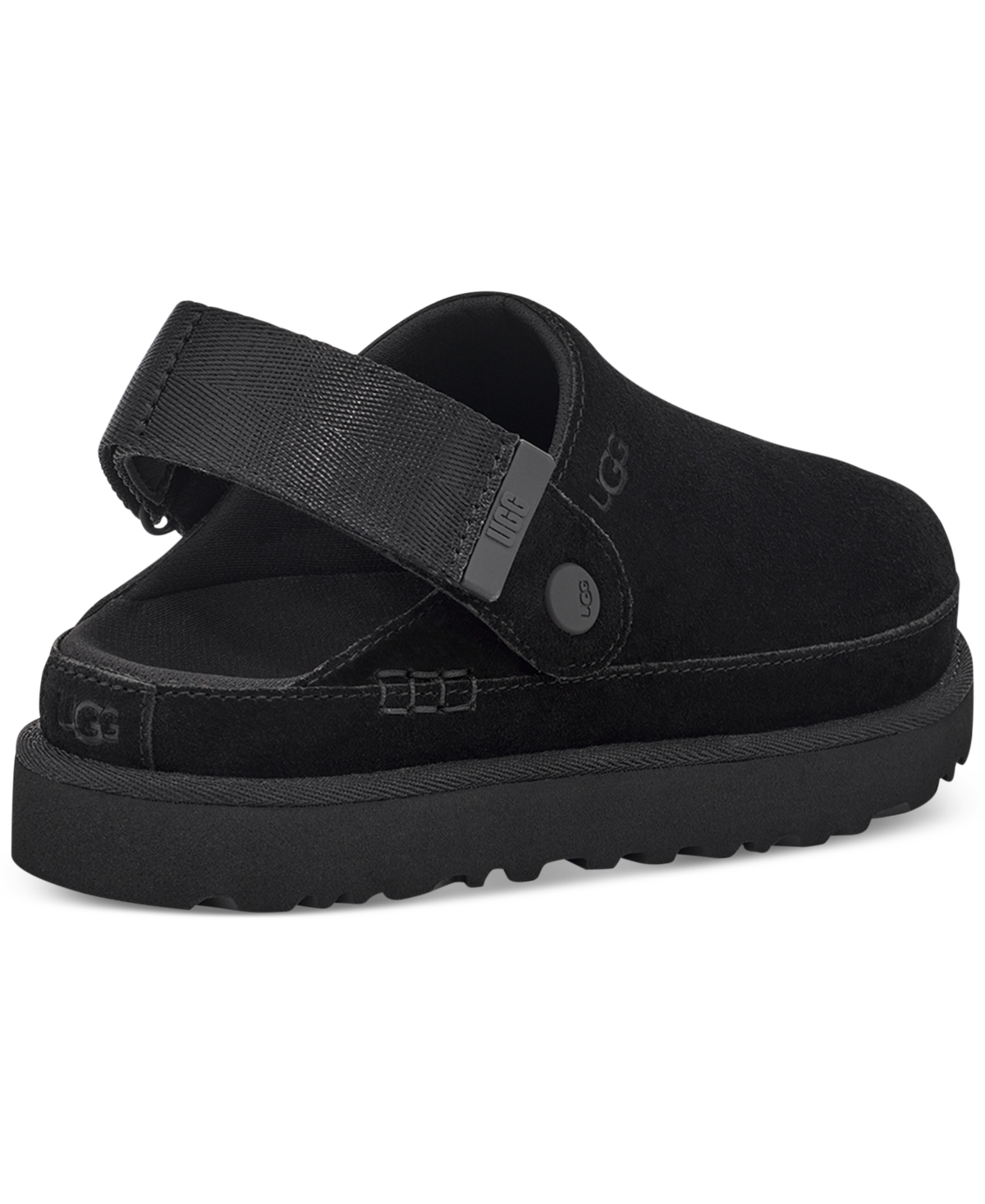 Ugg Chic Sheepskin Sandals With Adjustable Strap And Cushioned Sole In Black