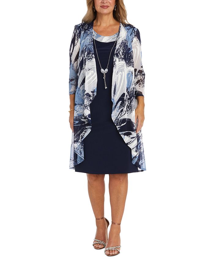R & M Richards Petite Printed 3/4Sleeve Jacket & Dress Macy's