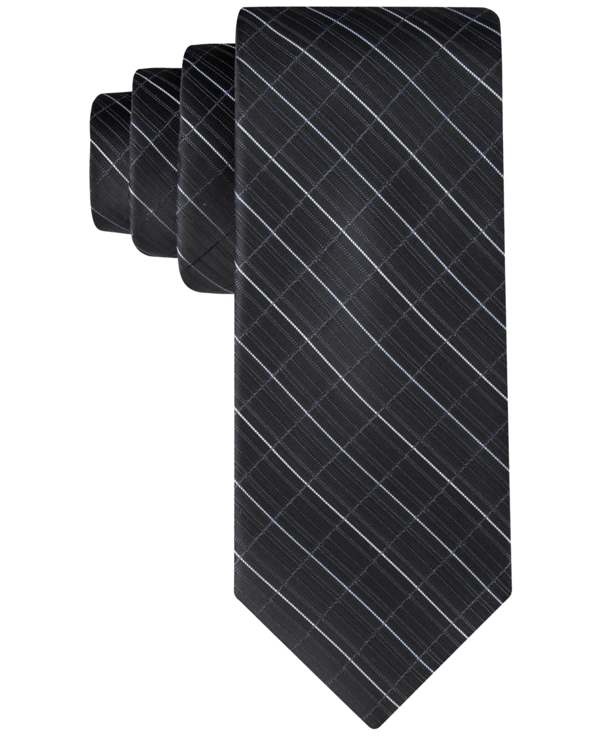 Calvin Klein Men's Etched Windowpane Tie In Black