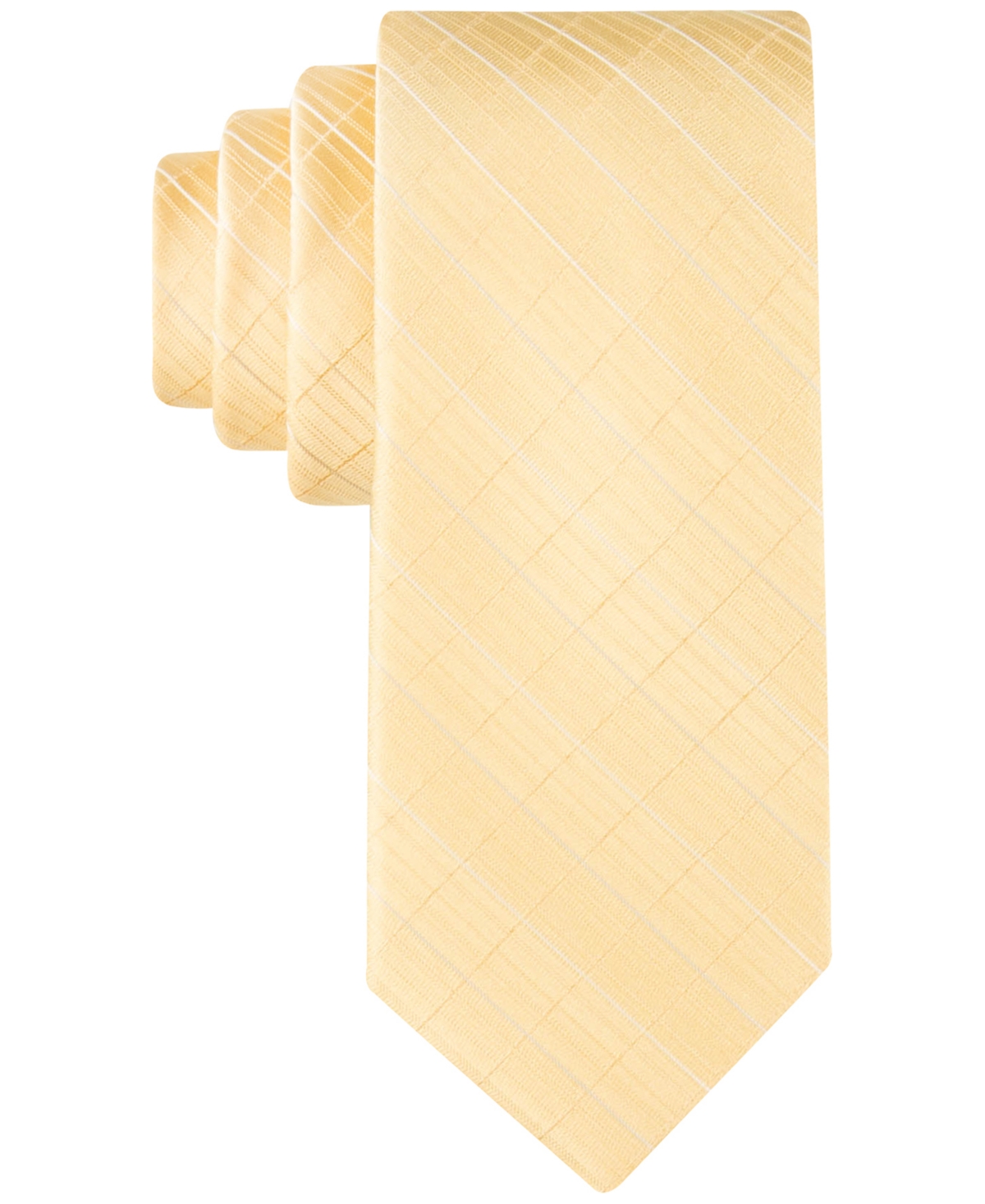 Calvin Klein Men's Etched Windowpane Tie In Yellow