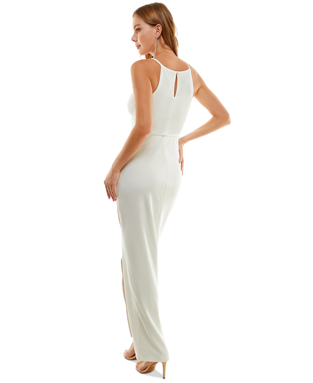 Bcx Juniors' High Slit Asymmetrical Sequin-Trim Gown, Created for Macy's