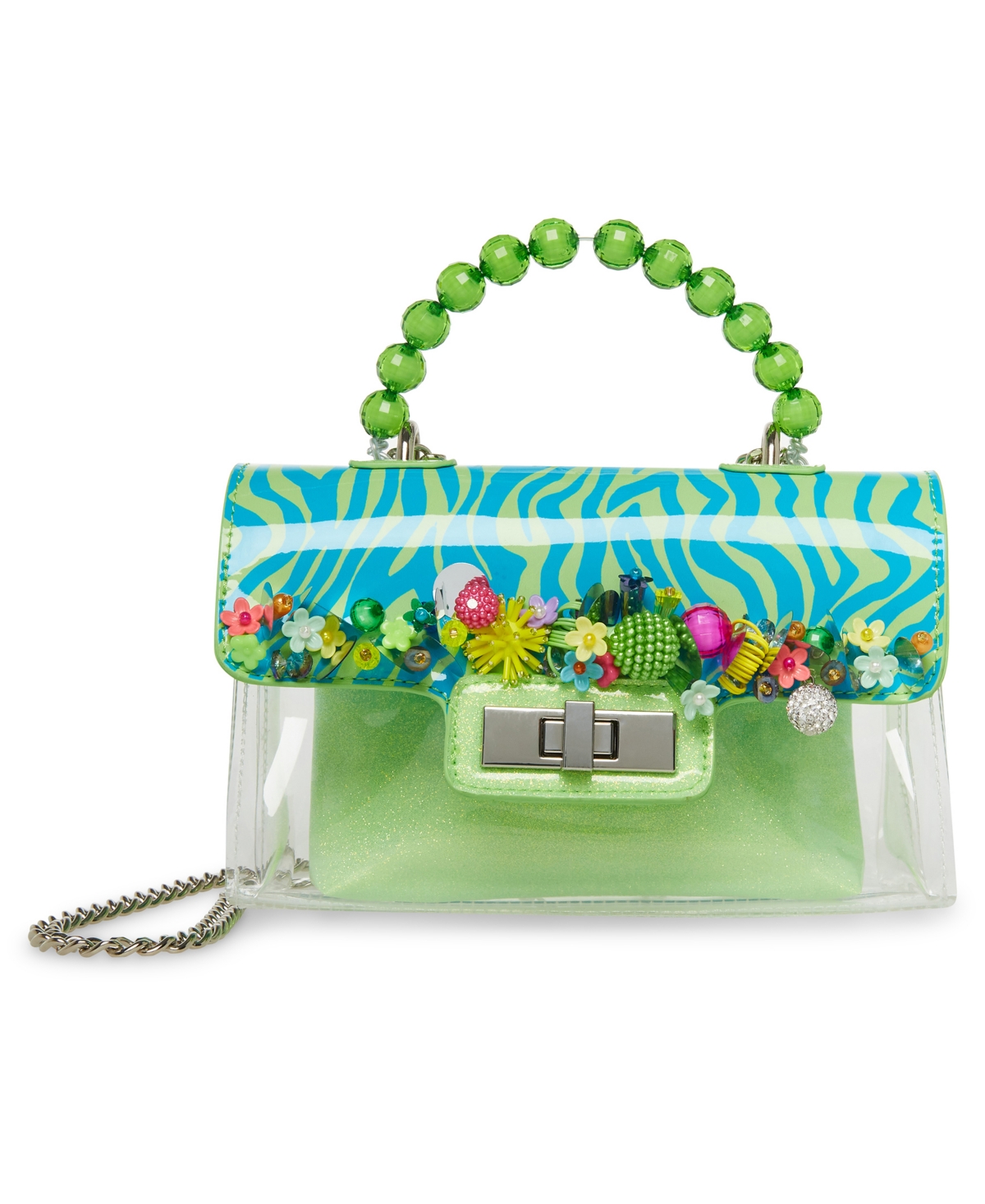 BETSEY JOHNSON WOMEN'S ORNAMENTED CLEAR BAG 