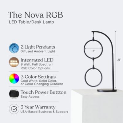 Nova Modern Hoops LED Table Lamp with Color Changing Function (24")