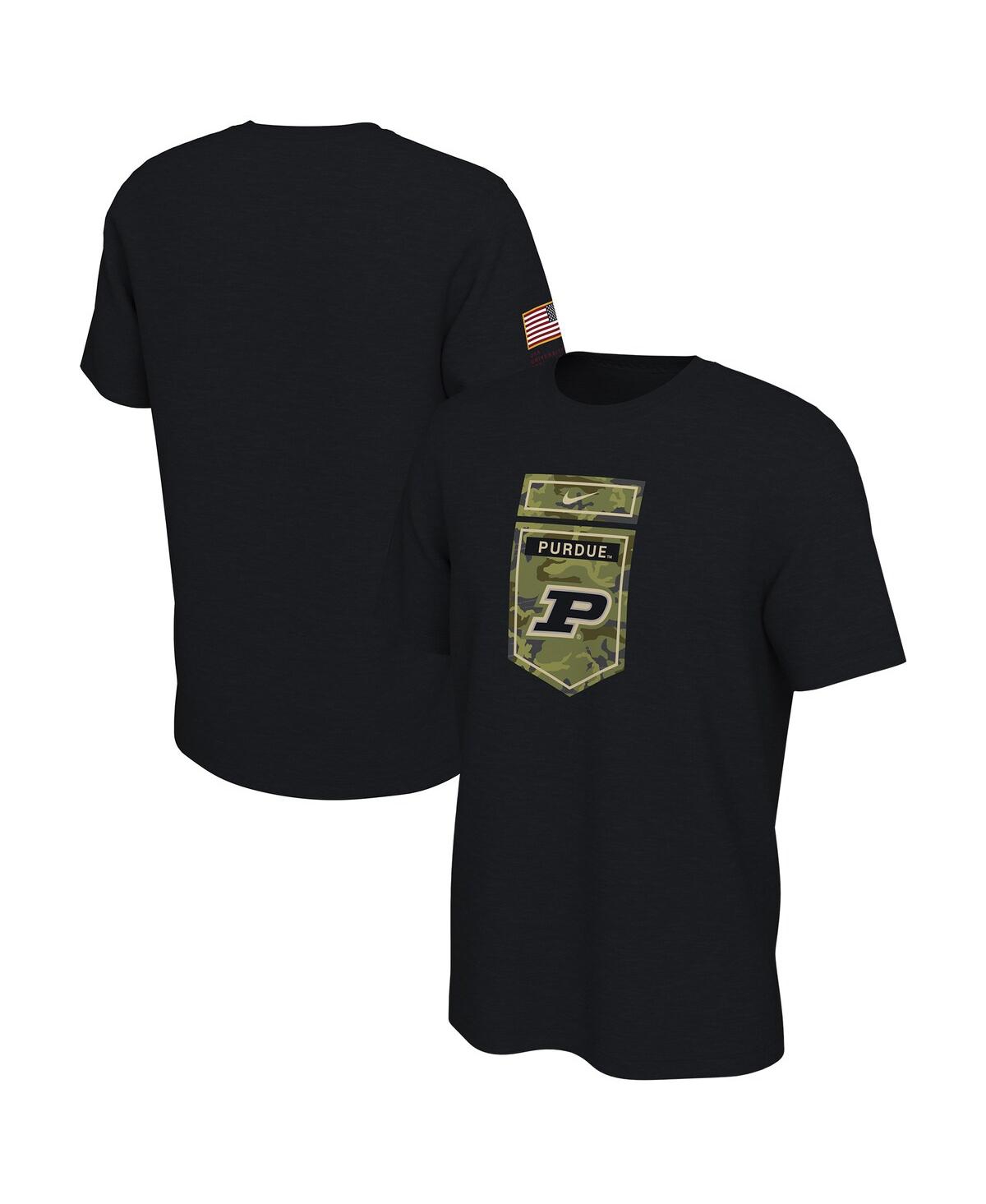 Nike Black Purdue Boilermakers Veterans Camo T-shirt In Black