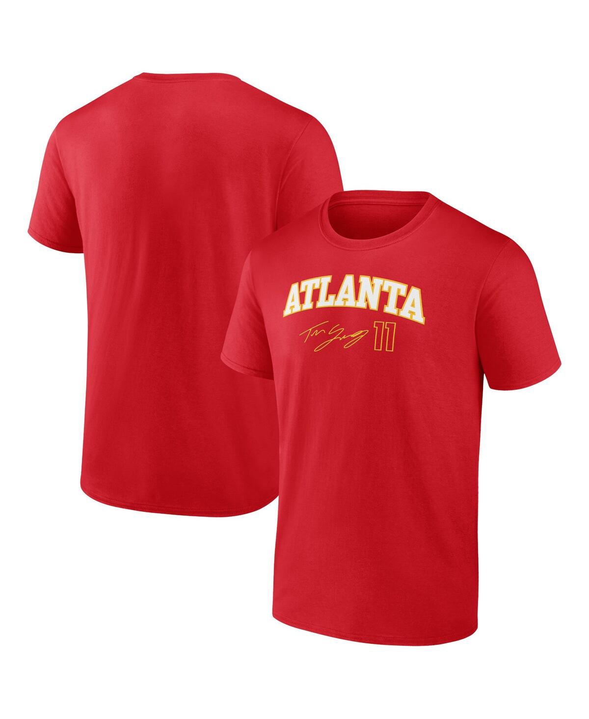 Fanatics Branded Trae Young Red Atlanta Hawks Name & Number T-shirt In Red