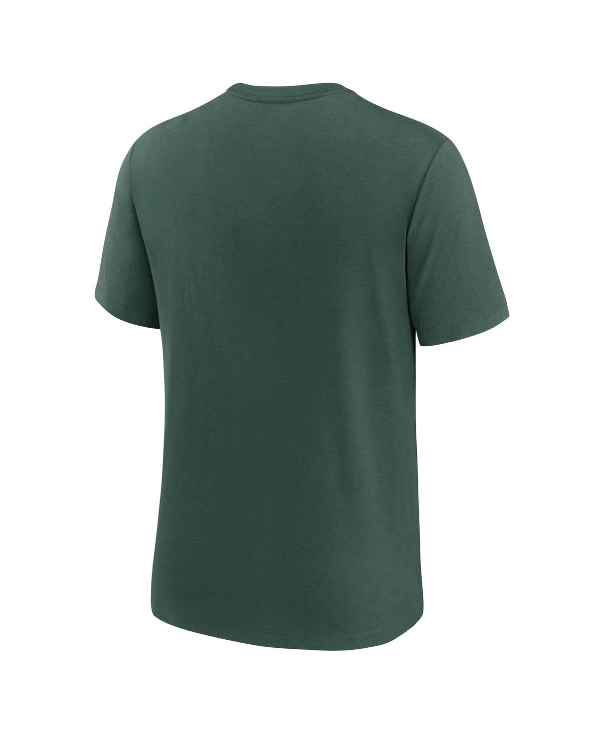 Shop Nike Men's  Green Green Bay Packers Wordmark Logo Tri-blend T-shirt
