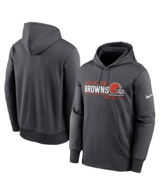 Men's Anthracite Cleveland Browns Prime Logo Name Split Pullover Hoodie