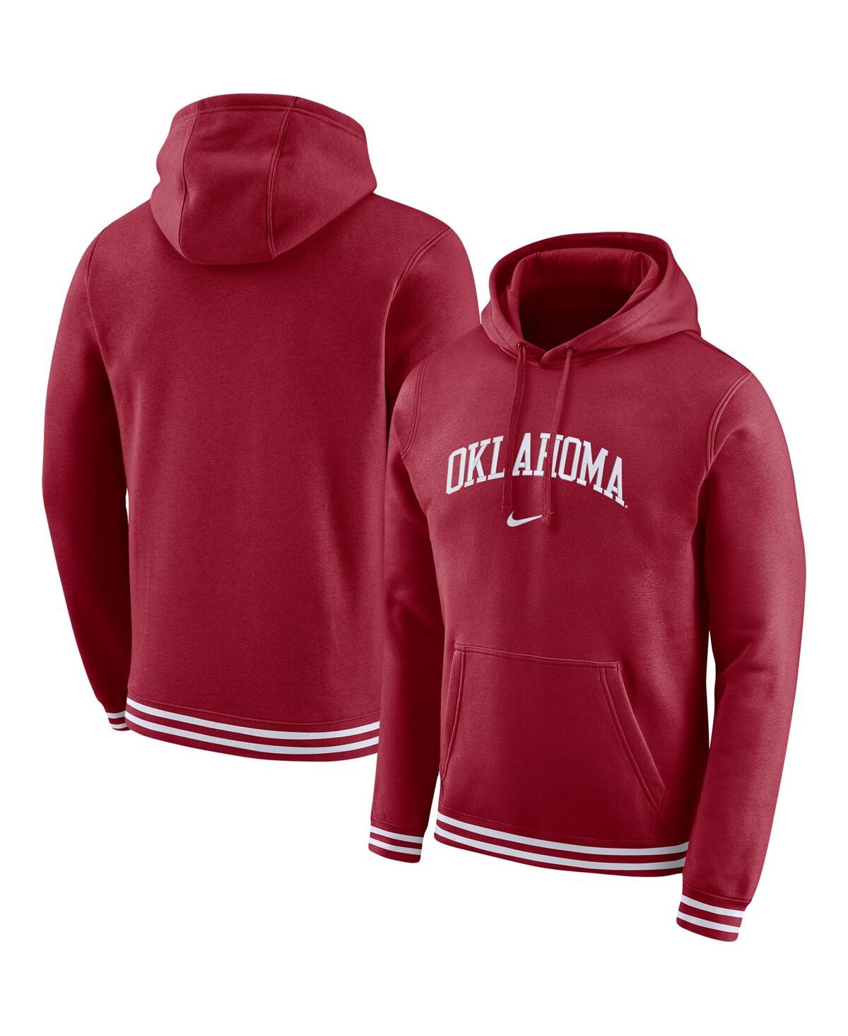 Men's NikeOklahoma Sooners Sketch Retro Pullover Hoodie - Crimson