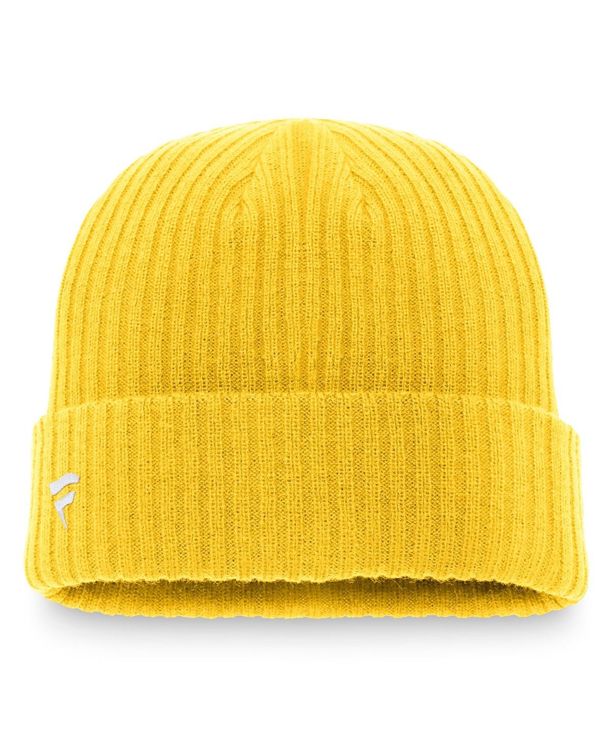 Fanatics Men's  Gold Nashville Predators Core Primary Logo Cuffed Knit Hat In Gold