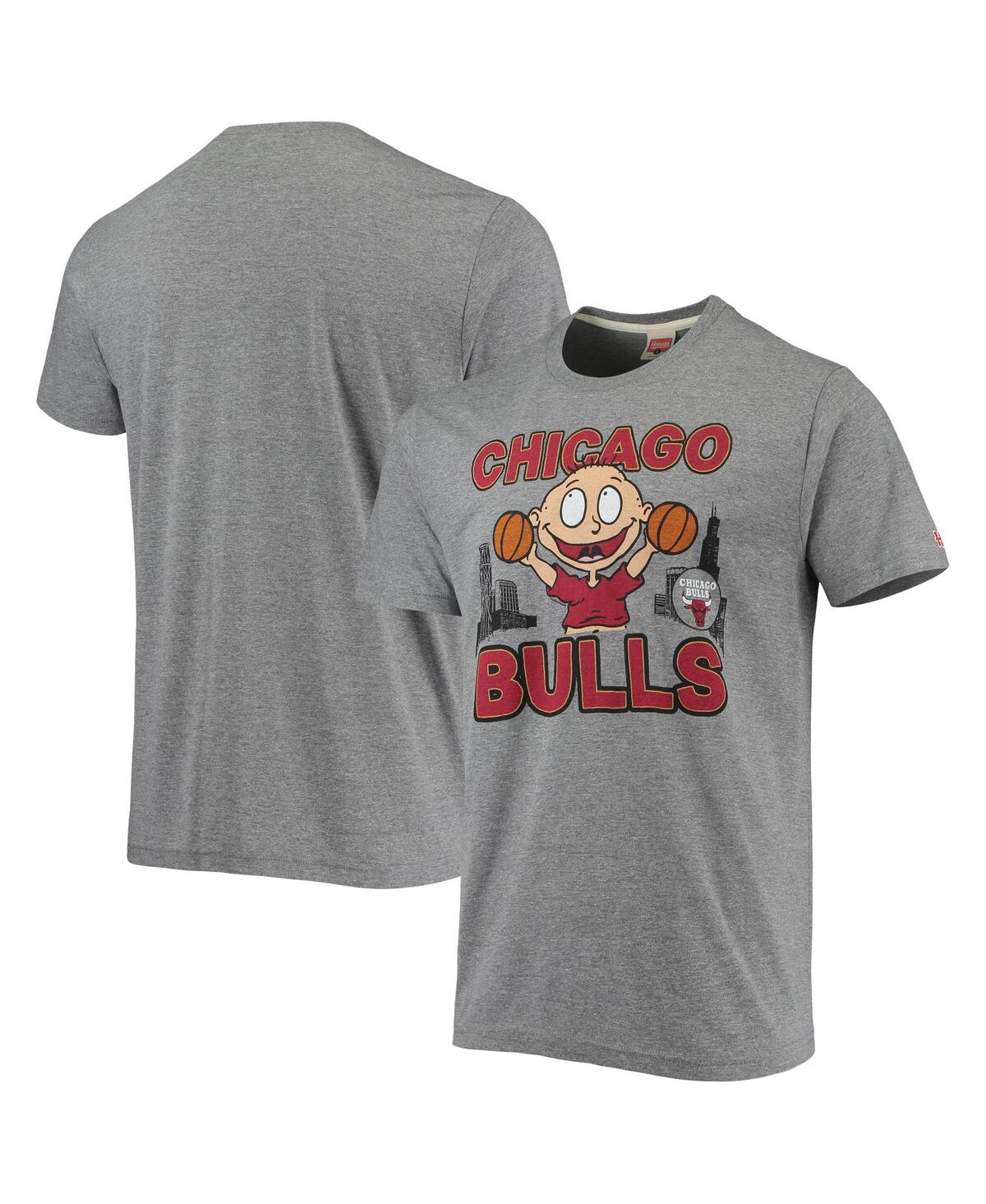 Shop Homage Men's  Heathered Gray Chicago Bulls Nba X Rugrats Tri-blend T-shirt