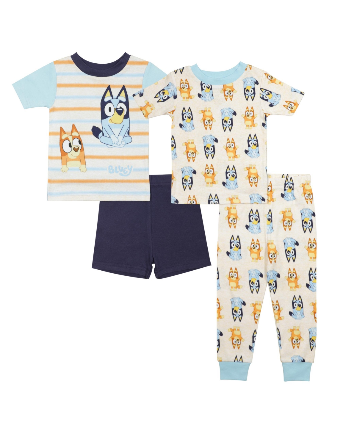 Ame Toddler Boys Bluey Short Sleeves Pajamas, 4 Piece Set In Assorted
