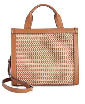 I.N.C. International Concepts - Caitlinn Woven Medium Faux Leather Satchel