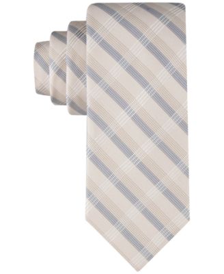 Men's Creme Plaid Tie