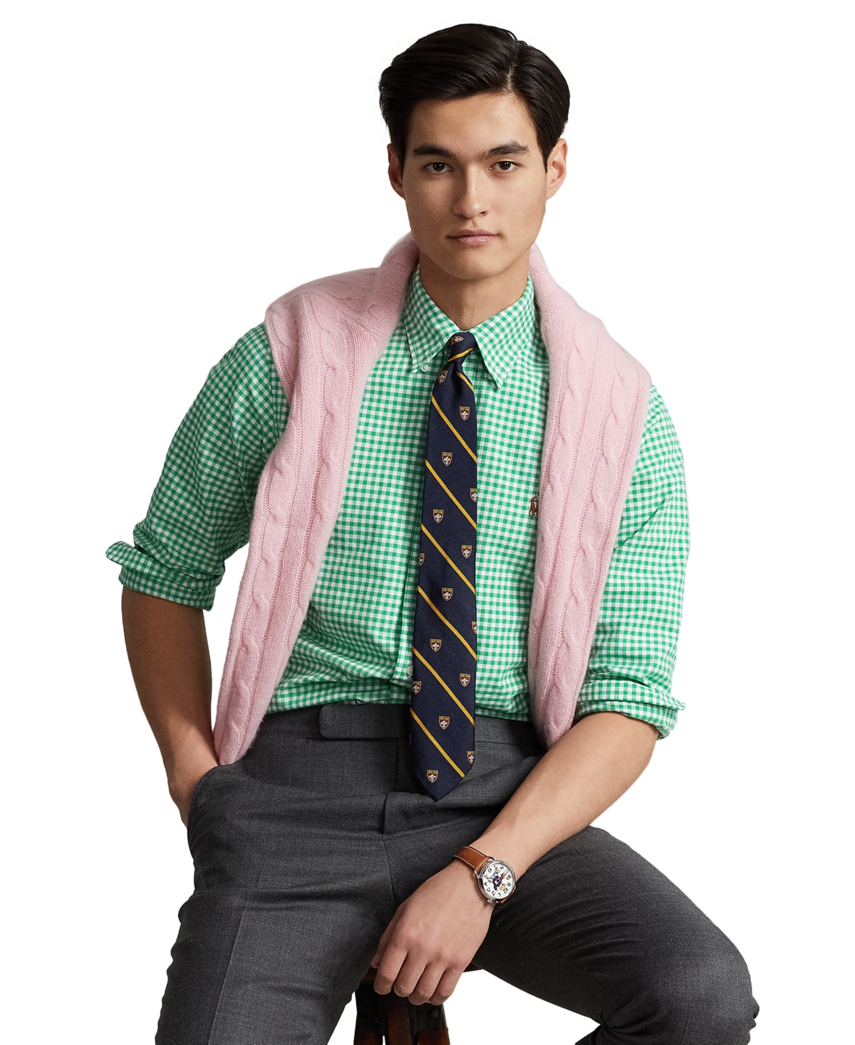 POLO RALPH LAUREN MEN'S CLASSIC-FIT GINGHAM OXFORD SHIRT