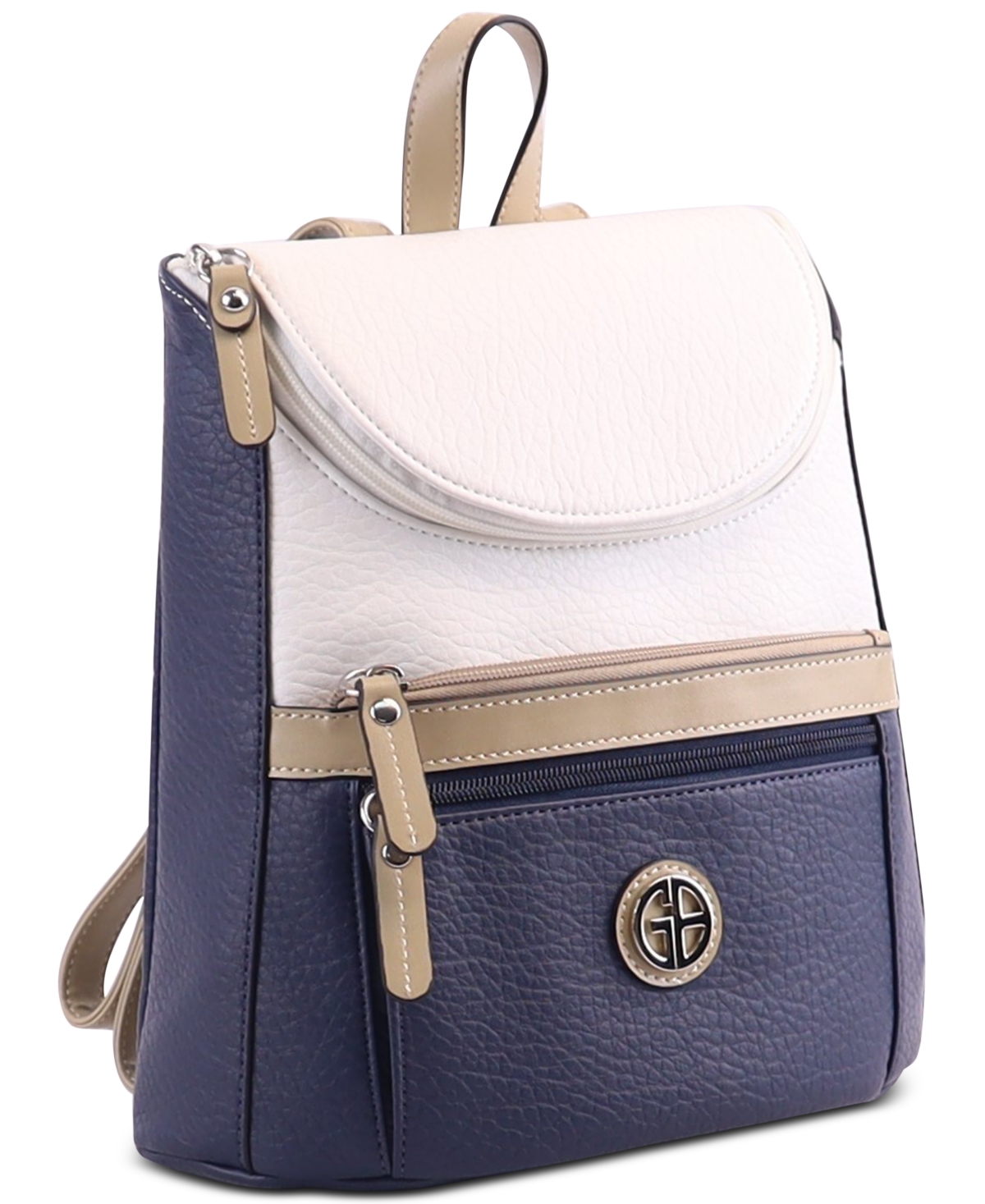 Giani Bernini Tri-Colorblock Zipper Closure Backpack, Created for Macy's