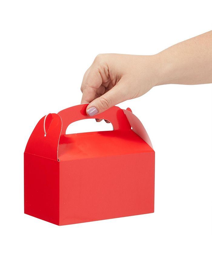Juvale 24 Pack Red Gable Boxes for Candy, Goodie Gift Box with Handles ...