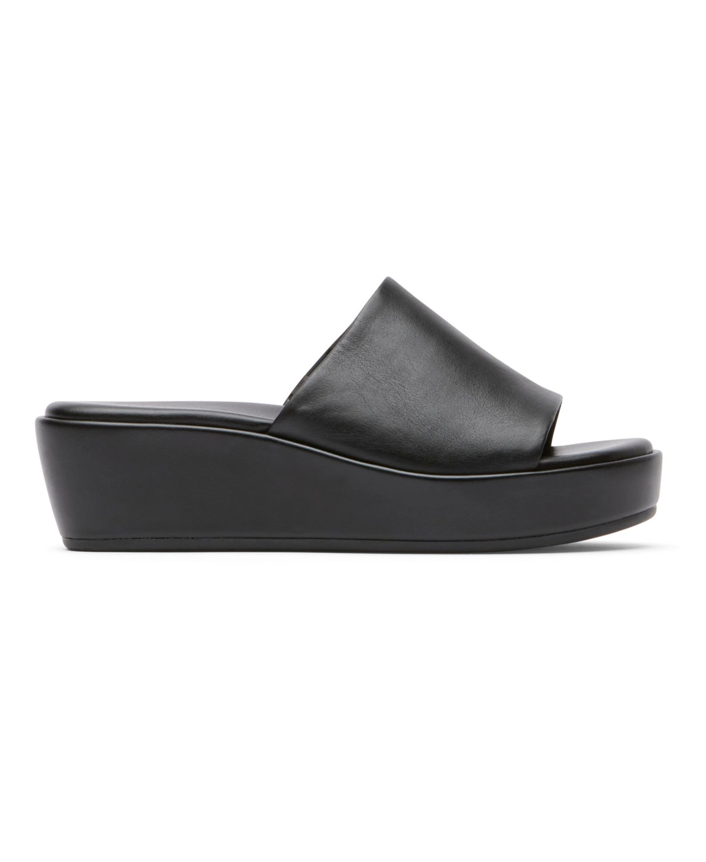 Женские сандалии Rockport Aubriella Slip-On Platform Wedge, цвет: Чёрный кожаный — фото 2