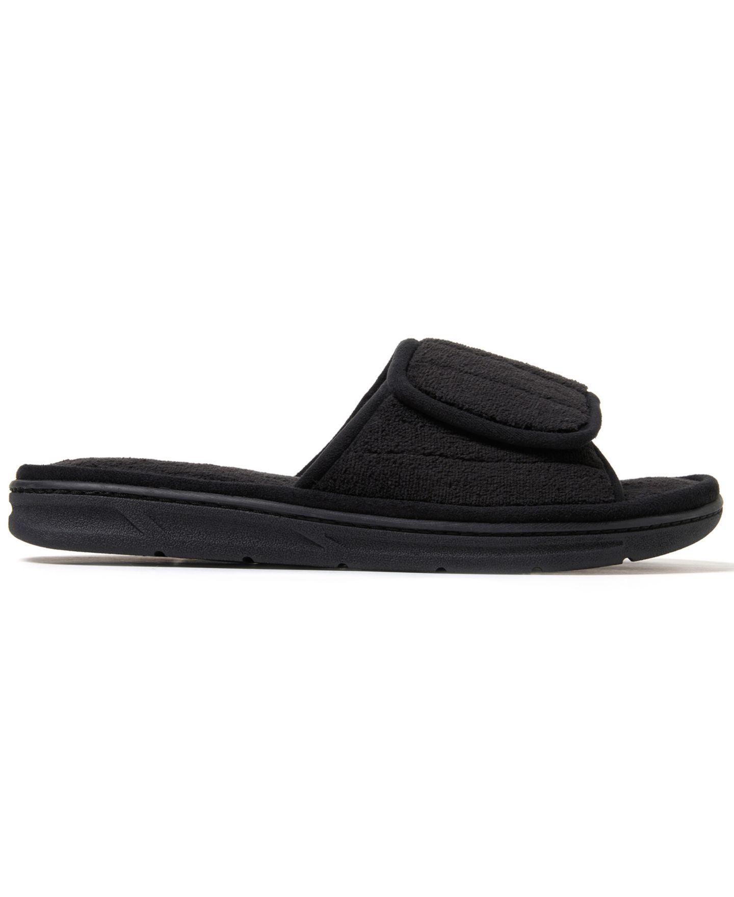 Мужские тапочки Dearfoams Collin Terry Adjustable Shower Slide House Slipper, цвет: Чёрный — фото 2