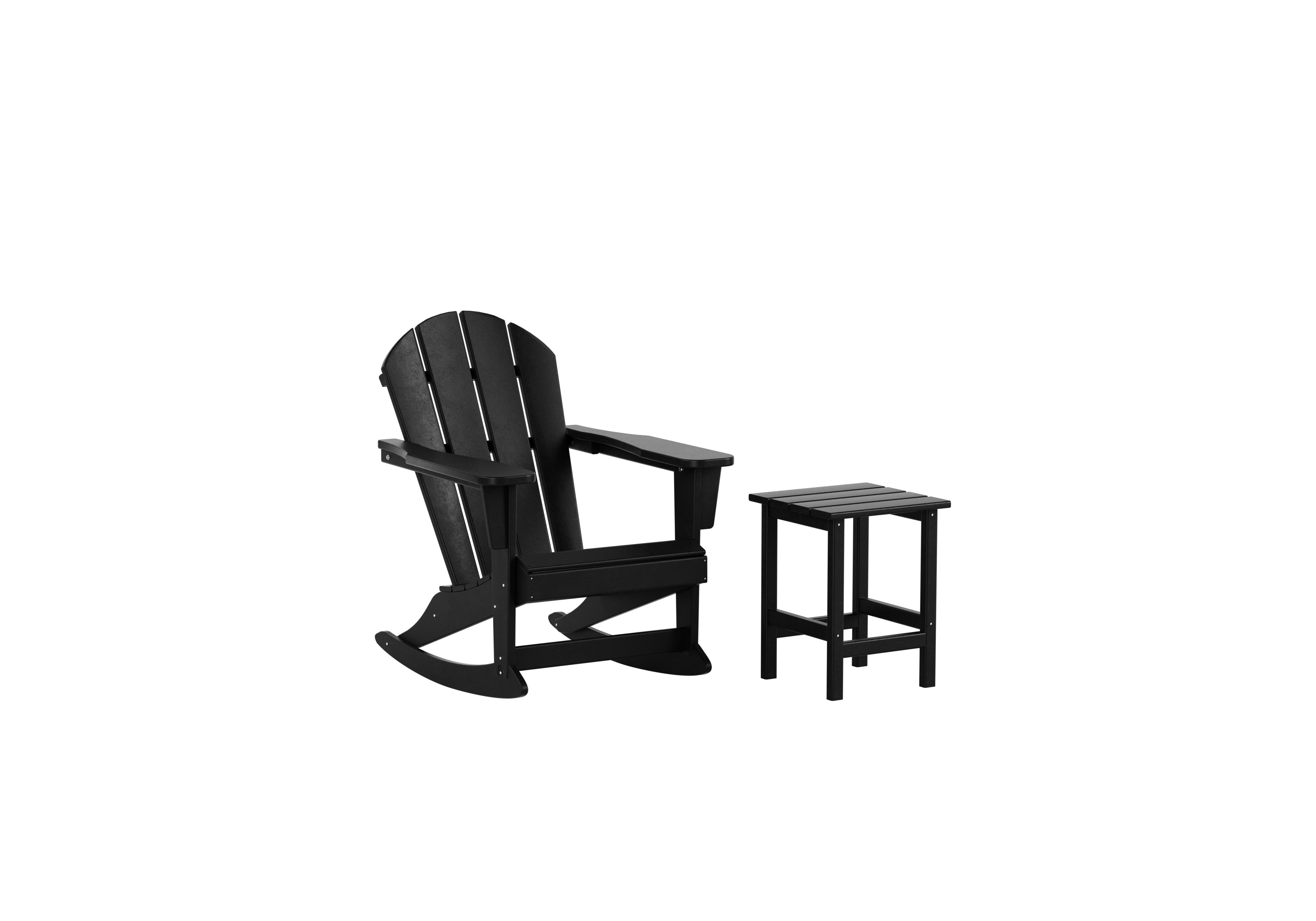 WestinTrends 2-Piece Set Outdoor Adirondack Rocking Chair with Side Table