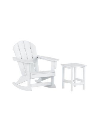 2-Piece Outdoor Adirondack Rocking Chair with Side Table Set