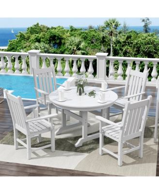 5 Piece Outdoor Patio Dining Set Outdoor Round Table and Armchair Set