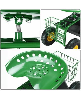 Rolling Tray Gardening Planting with Work Seat Garden Cart