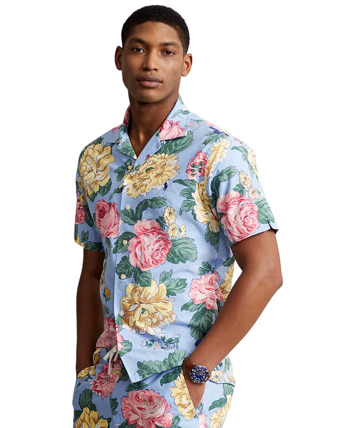woede Gedeeltelijk Statistisch Polo Ralph Lauren Men's Classic-Fit Floral Cotton Camp Shirt - Macy's