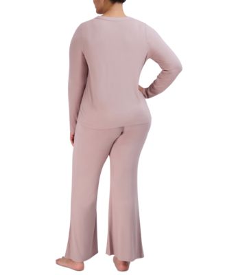 Steve Madden Damen Ribbed Long-sleeve Schlaf-T-Shirt – Bequemes Nachthemd Aus Viskose/Spandex