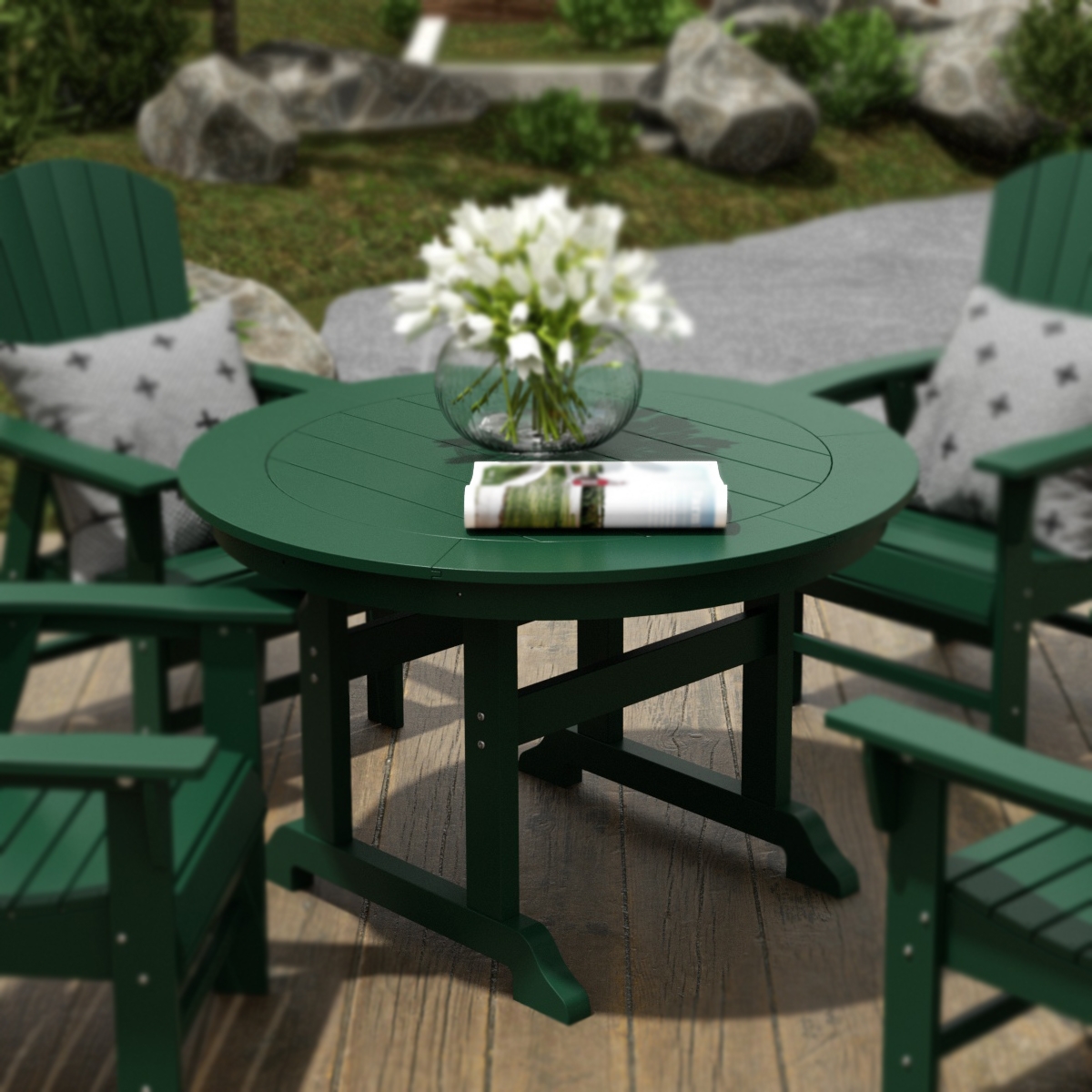 WestinTrends Round Outdoor Patio Dining Table