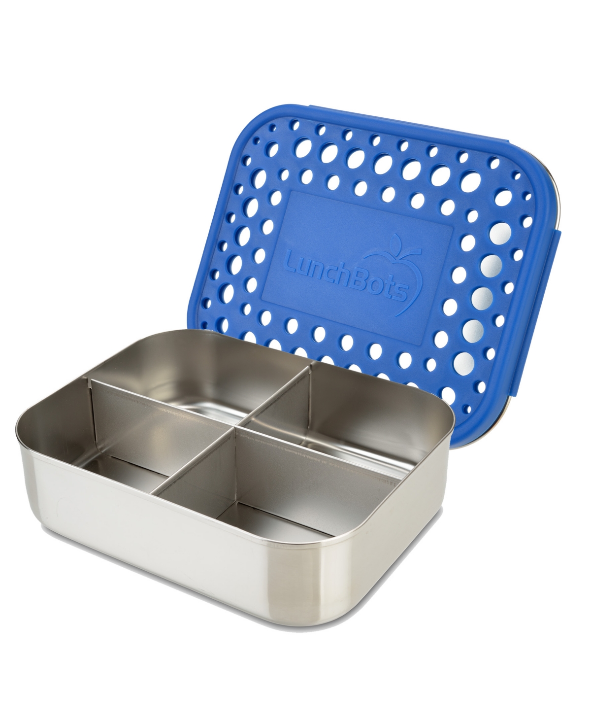 Shop Lunchbots Stainless Steel Bento Lunch Box 4 Sections In Blue Dots
