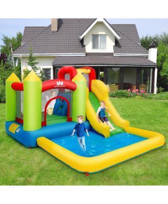 Bounce House Water Slide Jump Bouncer w/Climbing Wall