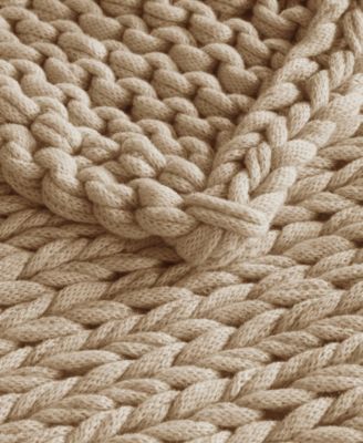 Chunky-Knit Handmade Throw, 50" x 60"