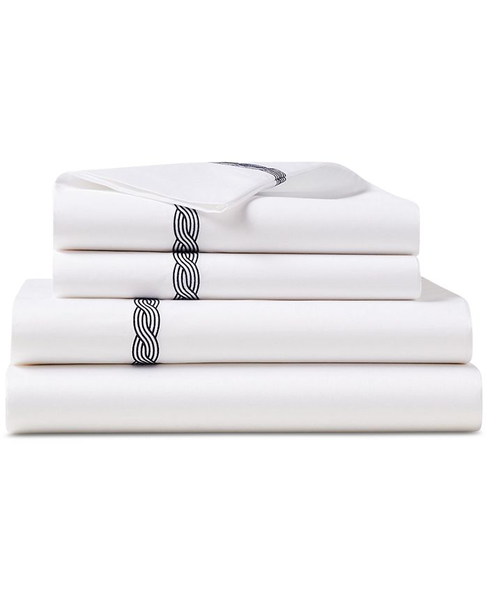 Lauren Ralph Lauren Spencer Cable Embroidery 4Pc. Sheet Set, Queen