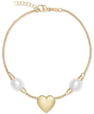 Cultured Freshwater Pearl Bracelet with ID Plate 14k Gold-plated Sterling Silver Cultured Freshwater Pearl Bracelet with ID Plate 14k Gold-plated Sterling Silver