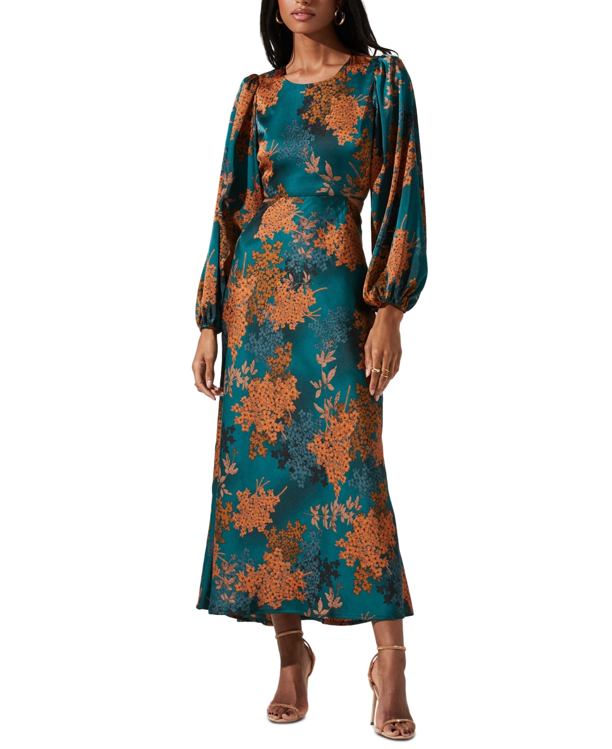 Astr the Label Women's Quinn Printed Open-Back Tie-Waist Dress