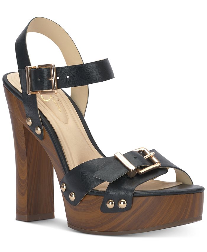 Jessica Simpson Women's Therisa Ankle-Strap Studded Platform Sandals ...