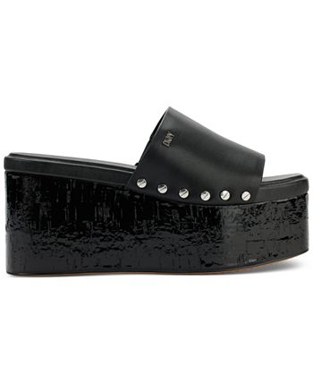 DKNY Alvy Studded Platform Wedge Slide Sandals Macy s