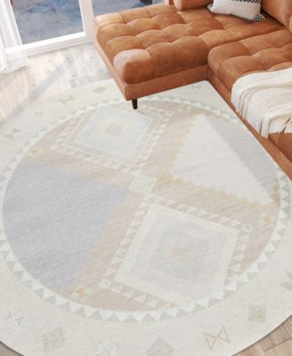 Phoenix Washable PH2 8' x 8' Round Area Rug