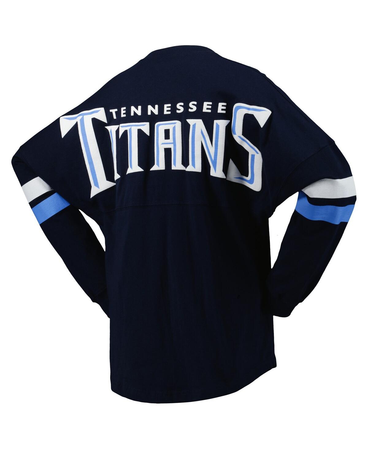 Fanatics Branded Navy Tennessee Titans Spirit Jersey Lace-up V-neck Long Sleeve T-shirt In Navy