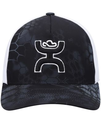 Men's Black, White Bass Trucker Snapback Hat