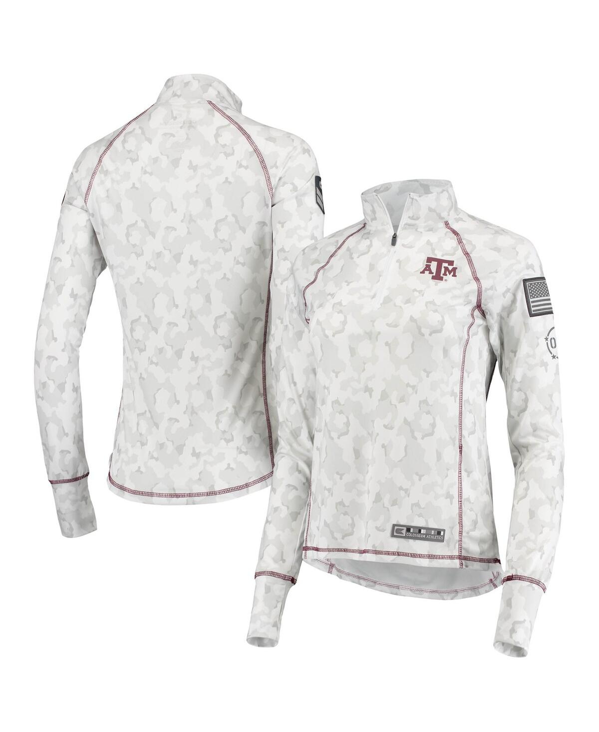 Women's Colosseum White Texas A&M Aggies Oht Military-Inspired Appreciation Officer Arctic Camo 1/4-Zip Jacket - White