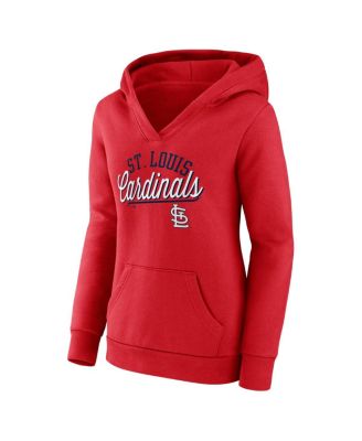 Women's Red St. Louis Cardinals Simplicity Crossover V-Neck Pullover Hoodie