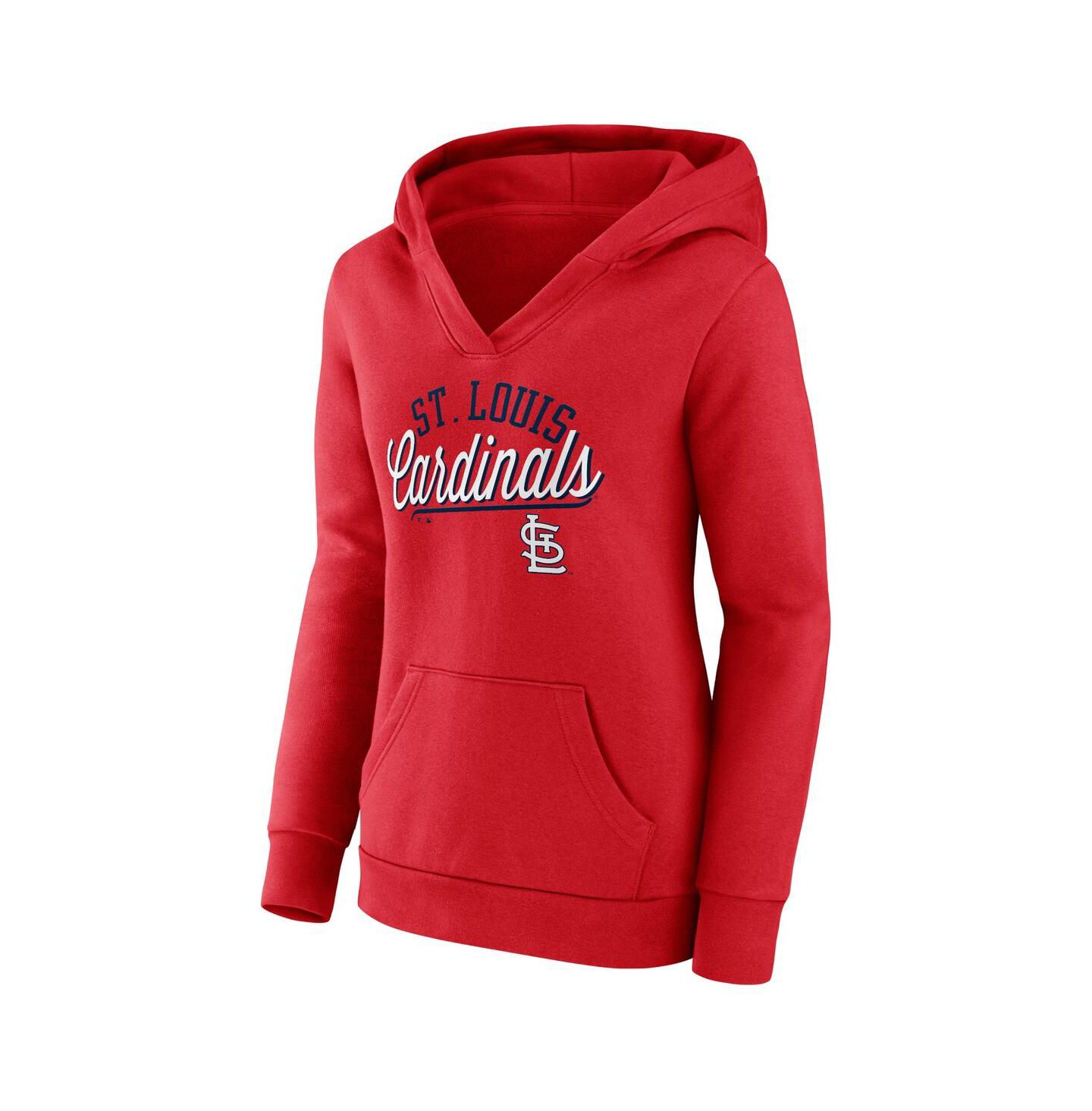 Женское худи Fanatics Red St. Louis Cardinals Simplicity Crossover V-Neck Pullover — фото 3