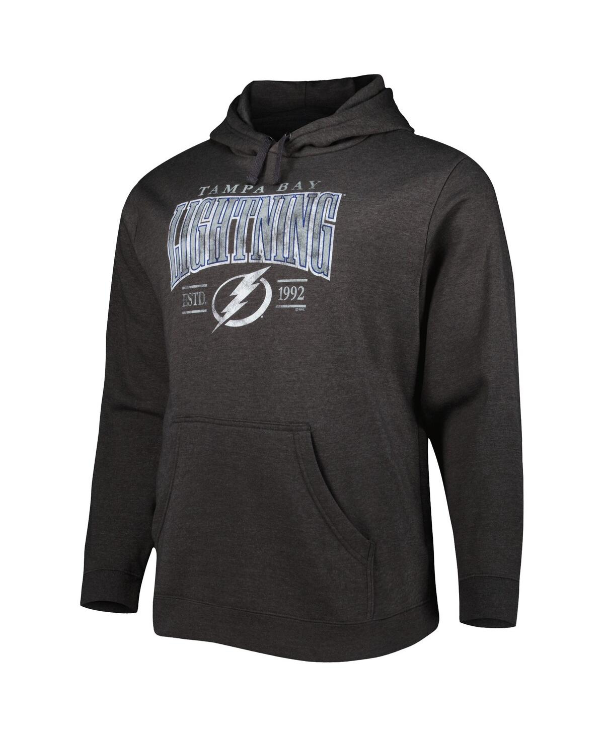 Shop Fanatics Men's  Heather Charcoal Tampa Bay Lightning Big And Tall Dynasty Pullover Hoodie