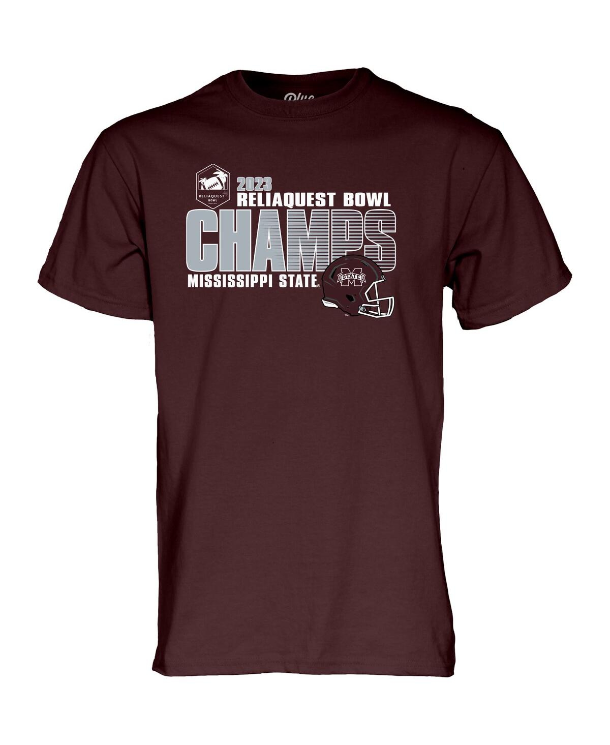 Shop Blue 84 Men's  Maroon Mississippi State Bulldogs 2023 Reliaquest Bowl Champions T-shirt