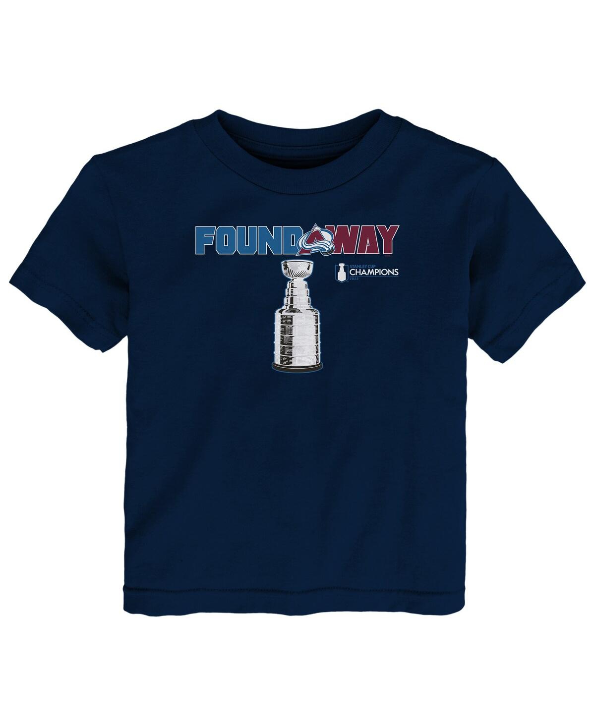 Shop Fanatics Toddler Boys And Girls  Navy Colorado Avalanche 2022 Stanley Cup Champions Celebration T-shi